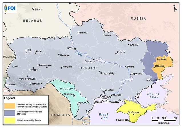 Karta över Ukraina
